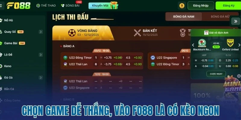 Fo88 - Thiên Đường Cá Cược Đổi Thưởng, Giải Trí Số 1 2 Chọn game dễ thắng, vào Fo88 là có kèo ngon